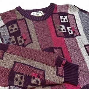 Vintage London fog multicolor grandpa grunge knitted sweater size large